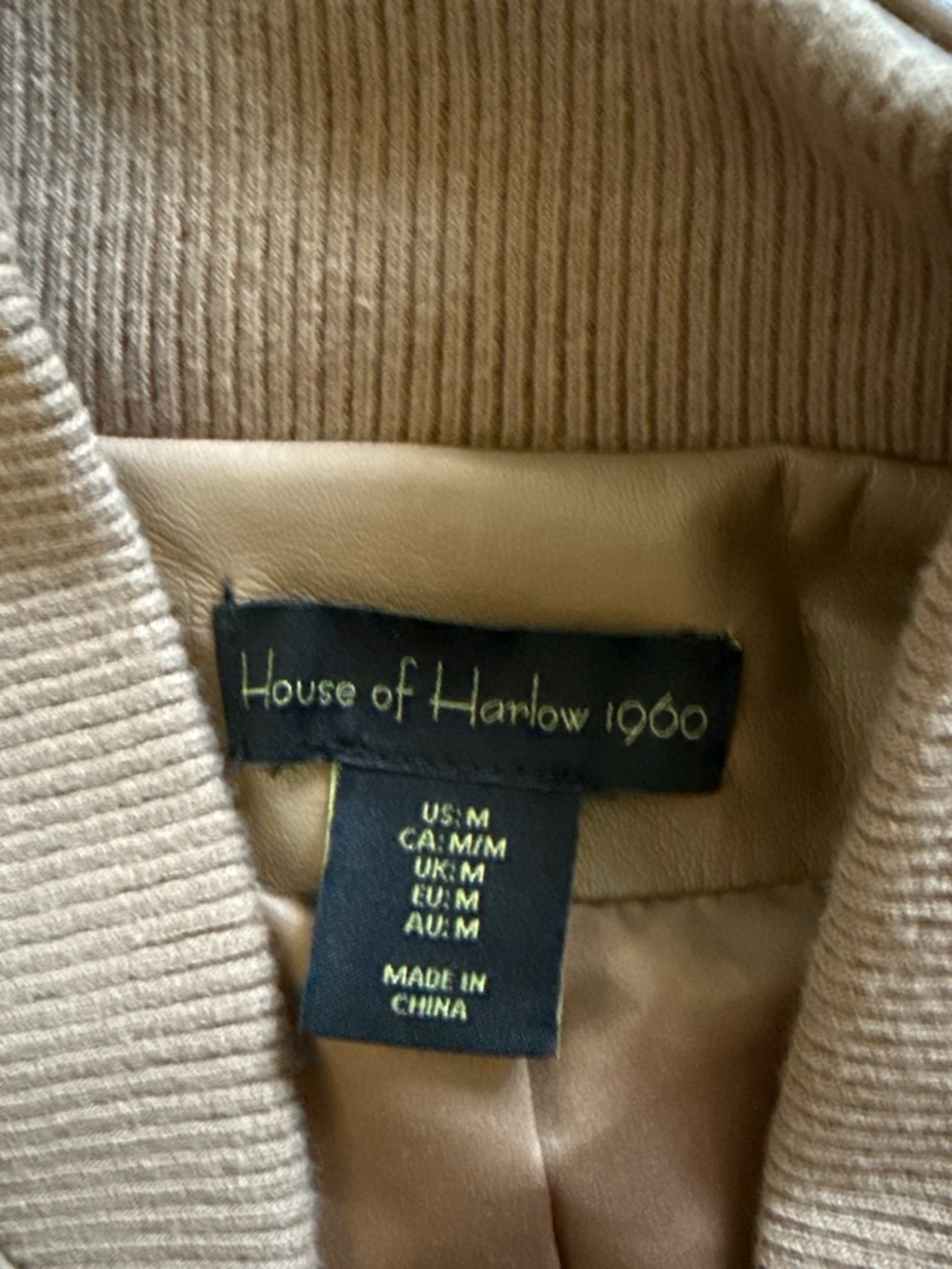 House of Harlow 1960 Taupe Ribbed Knit Cardigan